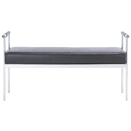 Safavieh Pim Long Rectangle Benches, Black & Chrome BCH6206E